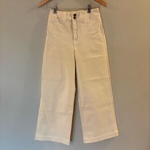 Unpublished, Gemma, High Rise, Cropped Wide-Leg Jeans in Cream colour Sz 25